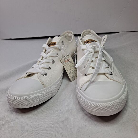 Mudd Ellie-11L Women's Canvas Sneakers Sz 9 White Canvas Lace-Up Low Top Cap Toe - Picture 4 of 11